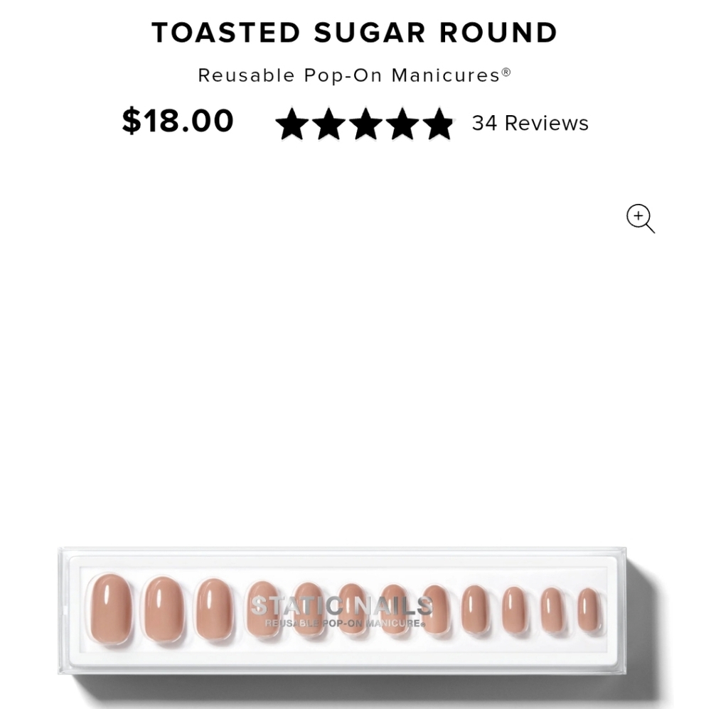Static Nails Toasted Sugar Round Press-On Nails